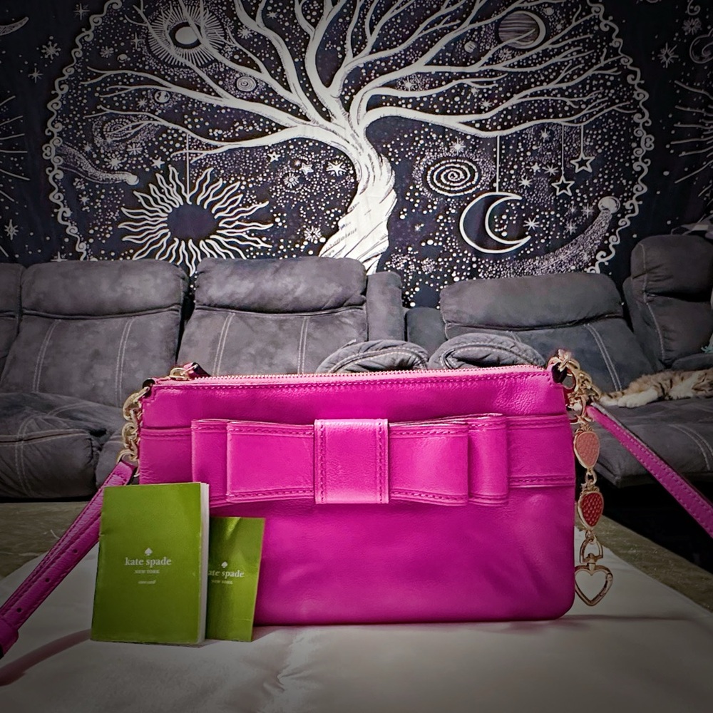 Kate Spade hot pink Y2K Fuchsia Crossbody Bag with Gold Accents - Picture 17 of 17